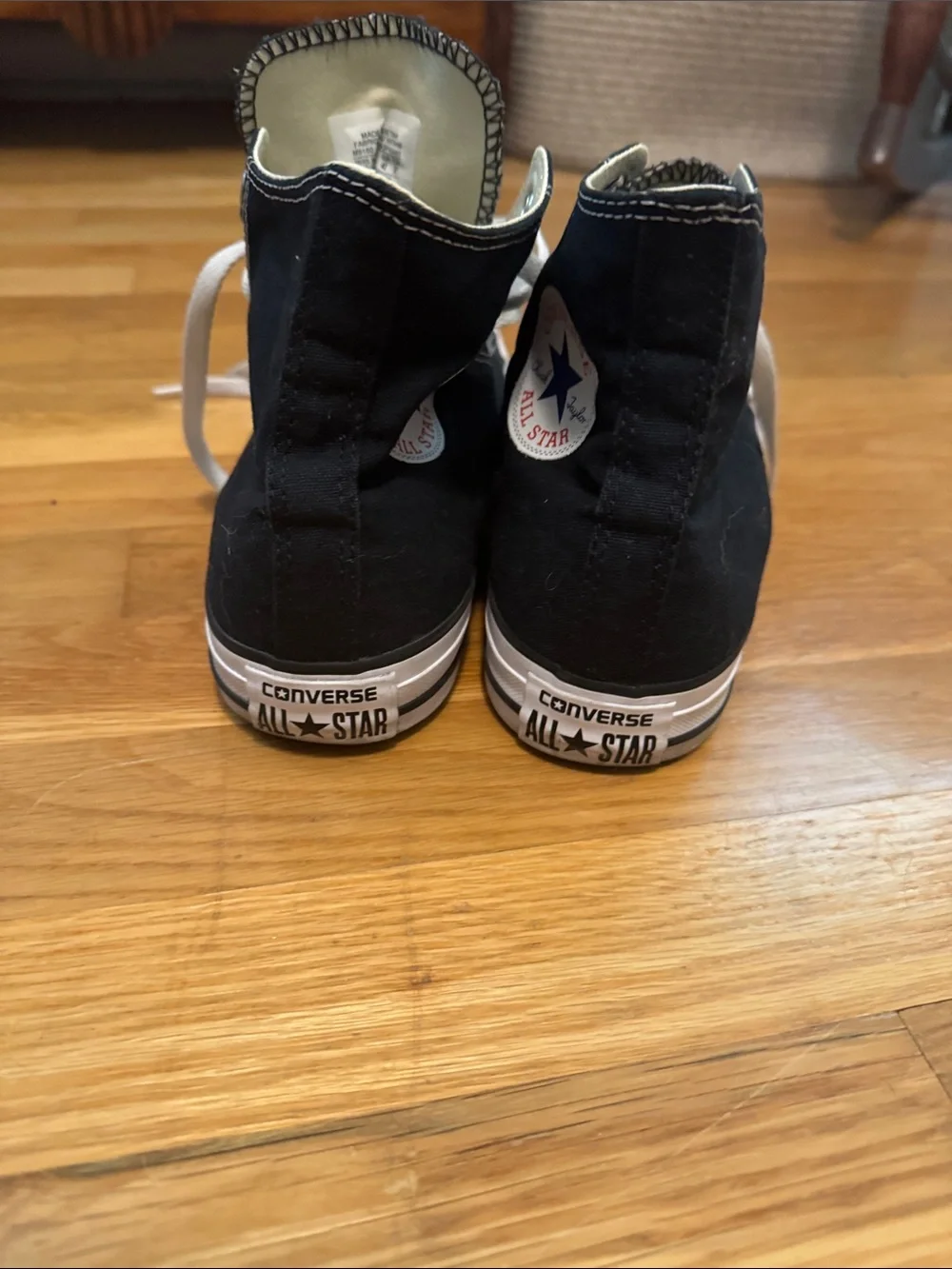 Converse Black and White High Top Sneakers - Picture 4 of 10